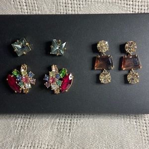 J Crew earrings set of 3 costume jewelry